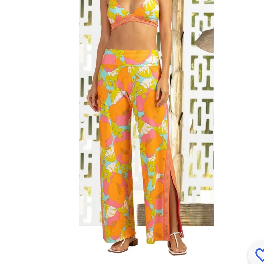 Trina Turk Playa de Flor Floral Swim Cover Up Pants MSRP $162